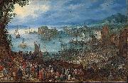 Jan Brueghel The Elder An Brueghel the Elder Great Fish market oil on canvas